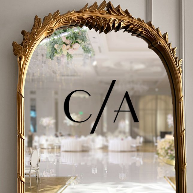 Chic Black Monogram Art Deco Lettering Wedding (Chic Black Monogram Art Deco Lettering Wedding Window Cling)