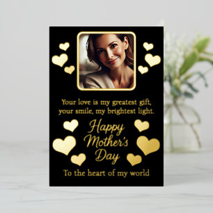 Chic Black Mother's Day with Custom Photo