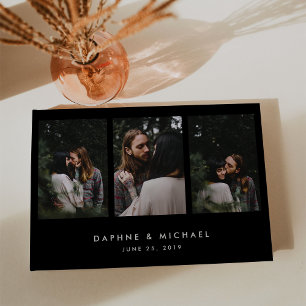 Chic Black Multi Photo Wedding Guest Book
