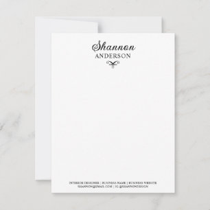 Chic Black Personalised Calligraphy Name Business Card