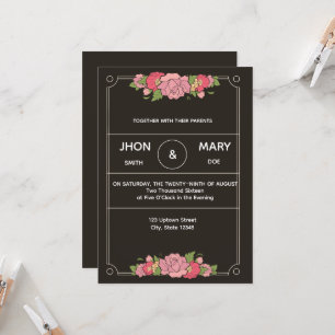 Chic Black Personalised Envelope Invite