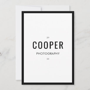 Chic Black Photography Premade Brand Note Card