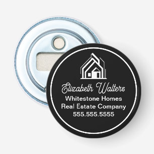 Chic Black Real Estate Company Customized Realtor Bottle Opener