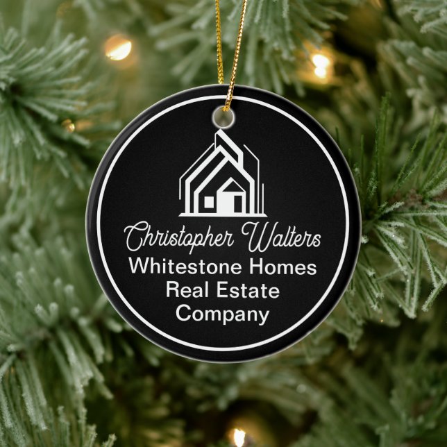 Chic Black Real Estate Company Customized Realtor Ceramic Tree Decoration (Tree)