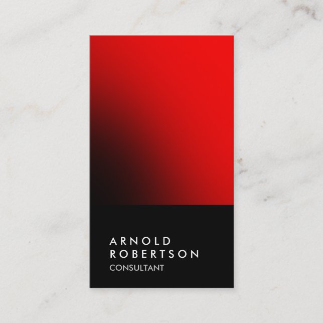 Chic black red unique professional business card (Front)