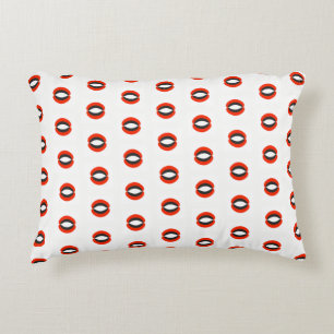 Chic Black Red White Pattern Decorative Cushion