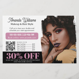 Chic Black Rose Beauty Salon Promo Discount Flyer