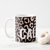 Chic Black Rose Gold Leopard Cheetah Animal Print