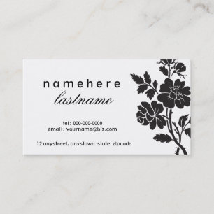 Chic Black Roses Business Card