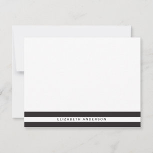 Chic Black Stripes Personalised Stationery Cards