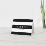 Chic Black Stripes Thank You Card<br><div class="desc">Beautifully printed invitations that can be customised for your special day. Check out the Origami Prints store for rehearsal invitations, RSVP cards, envelope labels, table numbers, invitations and other products that match this design! To change/add text: Click the orange "Customise" button on the left. You can now, by using the...</div>