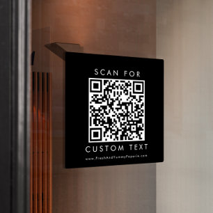 Chic Black Typography Business Custom QR Code