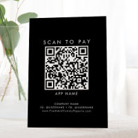 Chic Black Typography Business Scan To Pay