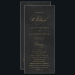 Chic Black Velvet Imitation Wedding Program<br><div class="desc">PLEASE NOTE! The paper in these card is not velvet; it's a pattern that simulates velvet and gold embossing. With exquisite calligraphy and a pristine white design, this program encapsulates the essence of elegance. Coordinates with the "Augusta" Wedding Invitation Collection. Discover the full matching set by clicking the collection link...</div>