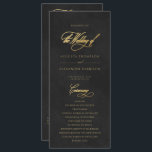 Chic Black Velvet Imitation Wedding Program<br><div class="desc">PLEASE NOTE! The paper in these card is not velvet; it's a pattern that simulates velvet and gold embossing. With exquisite calligraphy and a pristine white design, this program encapsulates the essence of elegance. Coordinates with the "Augusta" Wedding Invitation Collection. Discover the full matching set by clicking the collection link...</div>