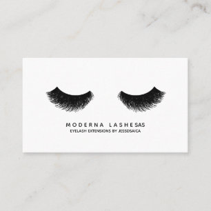 Chic Black Volume Eyelash Extension Business Card