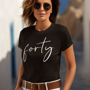 Chic Black White 40th Birthday Party T-Shirt
