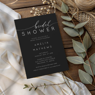 Chic Black & White Bridal Shower Invitation