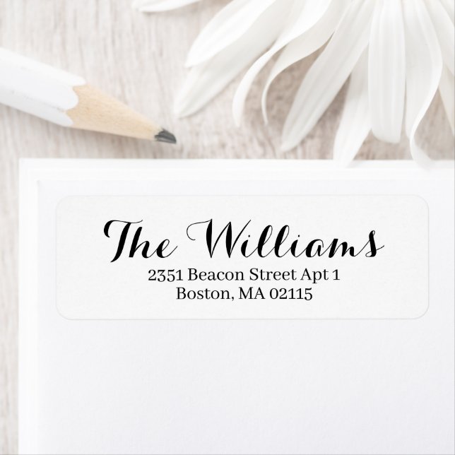 Chic black white Custom Calligraphy return address (Insitu)