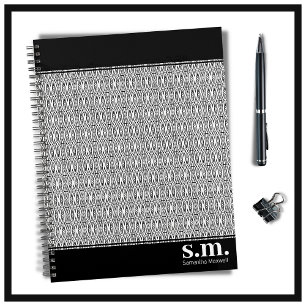 Chic Black & White Geometric Monogram Planner