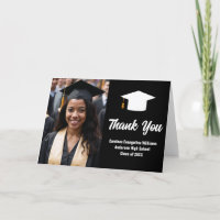 Chic Black White Graduate Photo Graduation Folded
