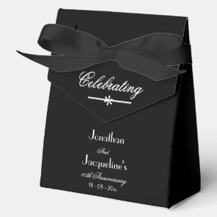 Chic Black & White Large Wedding Anniversary Favour Box