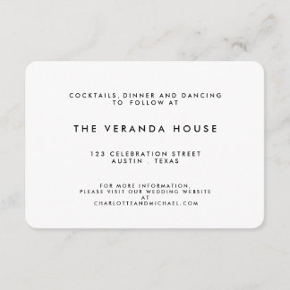Chic Black | White Modern Wedding Insert