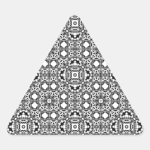 Chic black white ornate pattern accessories trendy triangle sticker