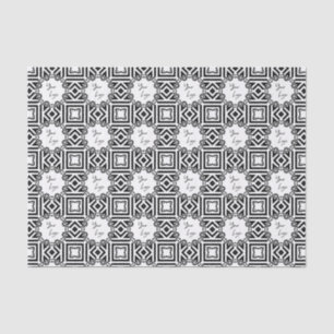 Chic Black White Pattern Custom Business Logo Tissue Paper