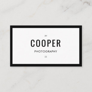 Chic Black White Photography QR Code Business Card