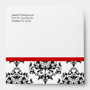Chic Black, White, & Red Special Occasion Envelope