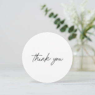 Chic Black White Script Thank You  Note Card