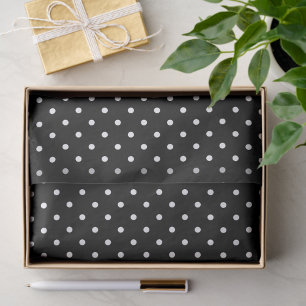 Chic Black & White Small Polka Dots Tissue Paper