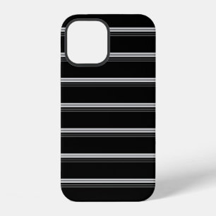 Chic black white striped iPhone 12 case