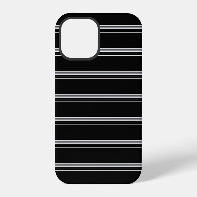 Chic black white striped  iPhone case (Back)