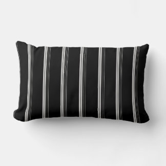 Chic black white striped lumbar cushion