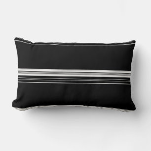 Chic black white striped  lumbar cushion
