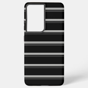 Chic black white striped samsung galaxy case