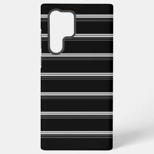 Chic black white striped samsung galaxy case