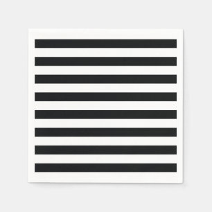 Chic Black & White Stripes Napkin