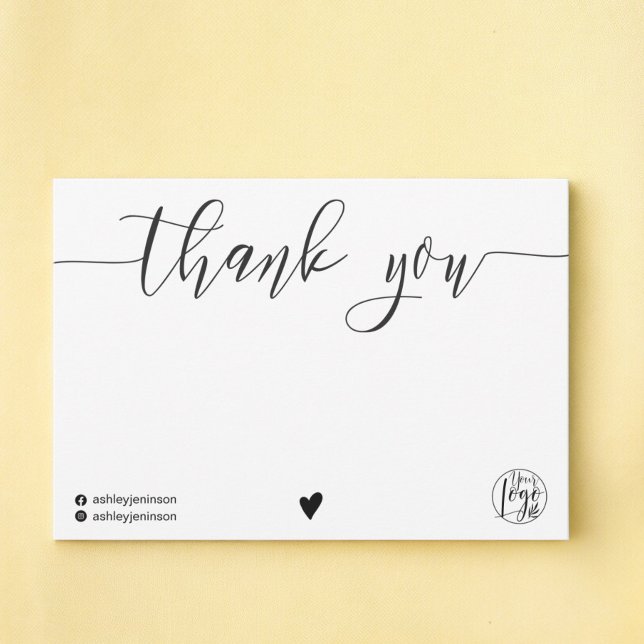 Chic black white thank you script logo qr code (Chic black white thank you script logo qr code)