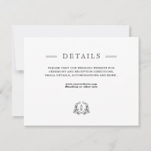 Chic Black White Wedding Details Enclosure Card