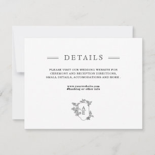 Chic Black White Wedding Details Enclosure Card