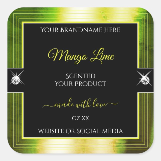 Chic Black Yellow Green Brilliants Product Label (Front)