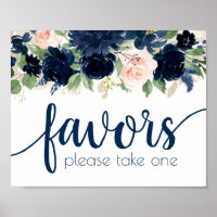 Chic Blooms | Navy and Blush Floral Favours