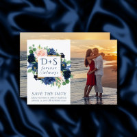 Chic Blooms | Romantic Navy Blue and Blush 2 Photo