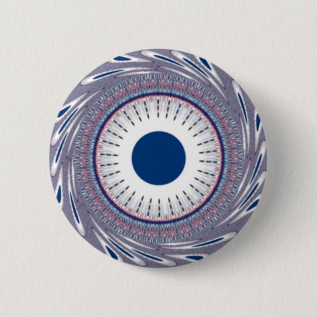 Chic  blue 6 cm round badge (Front)