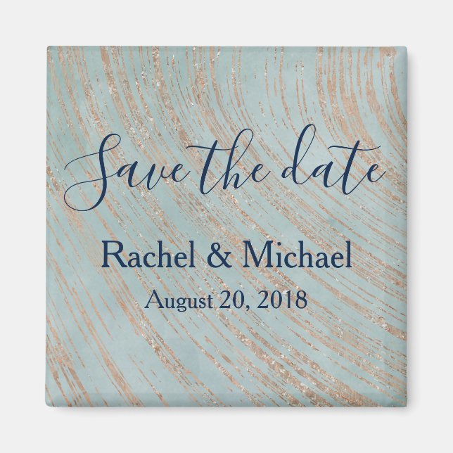 Chic Blue and Copper colour Magnet (Front)