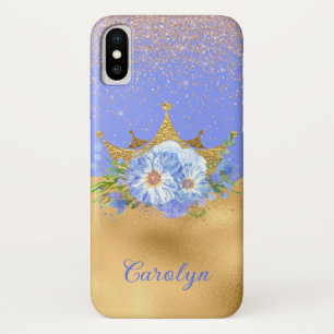 Chic Blue and Gold Floral Crown Case-Mate iPhone Case