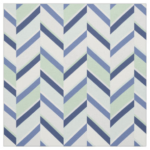 Chic blue and green geometric chevron pattern fabric